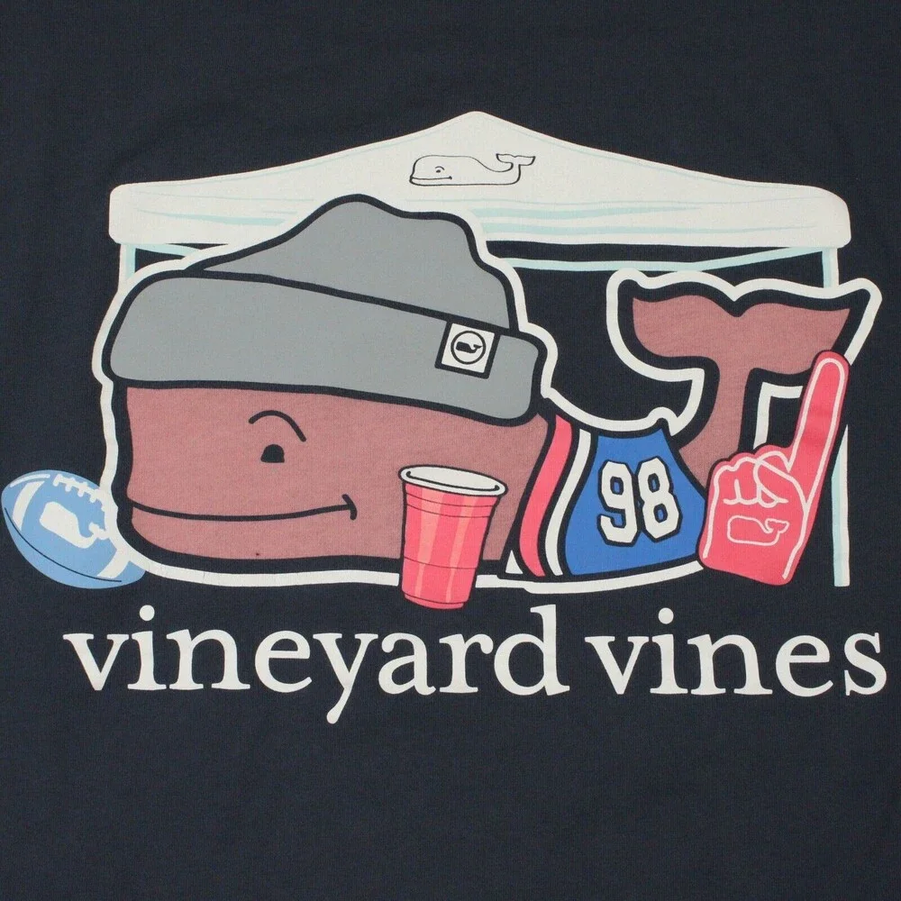 Vineyard Vines Long Sleeve Pocket Tee Mens Small Navy Cooler Graphic - Picture 5 of 8